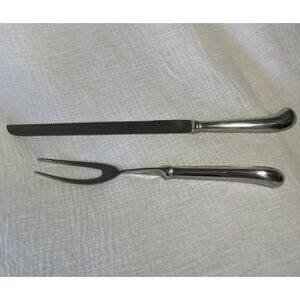 Korean MID-CENTURY-MODERN STYLE 18/8 Stainless Steel Carving Knife And Meat Fork